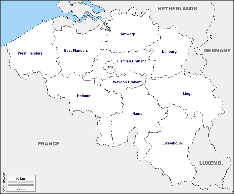 Maps and Locations of Belgium