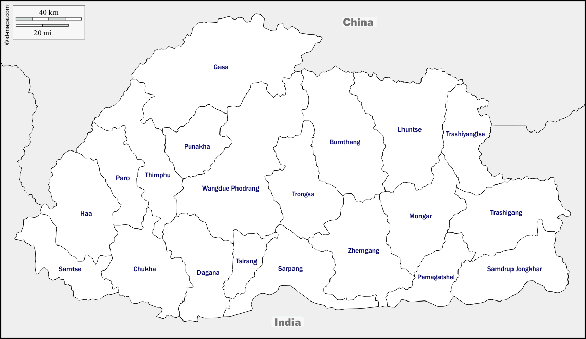 Maps and Locations of Bhutan