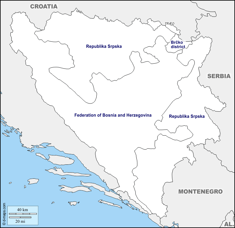 Maps and Locations of Bosnia And Herzegovina