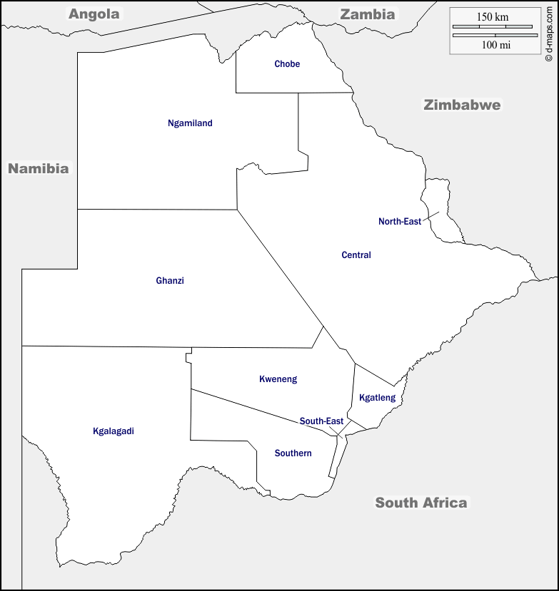 Maps and Locations of Botswana