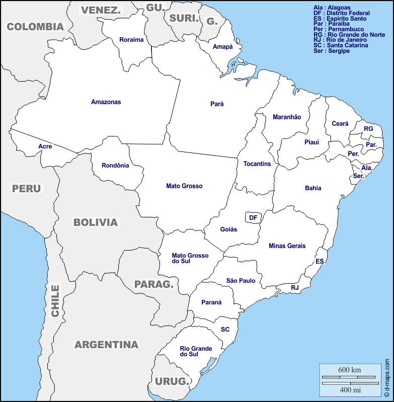 Maps and Locations of Brazil