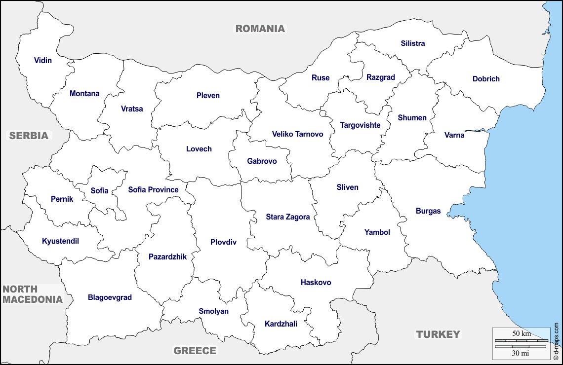 Maps and Locations of Bulgaria
