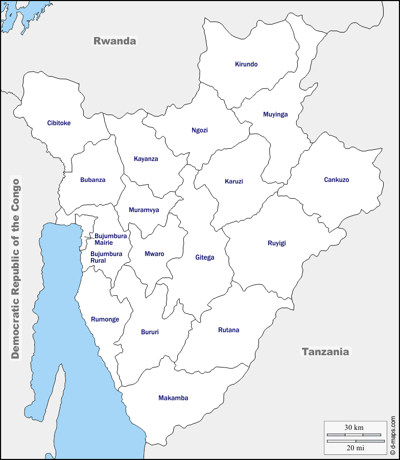 Maps and Locations of Burundi