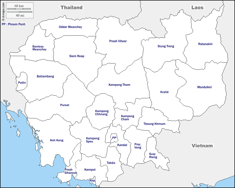 Maps and Locations of Cambodia