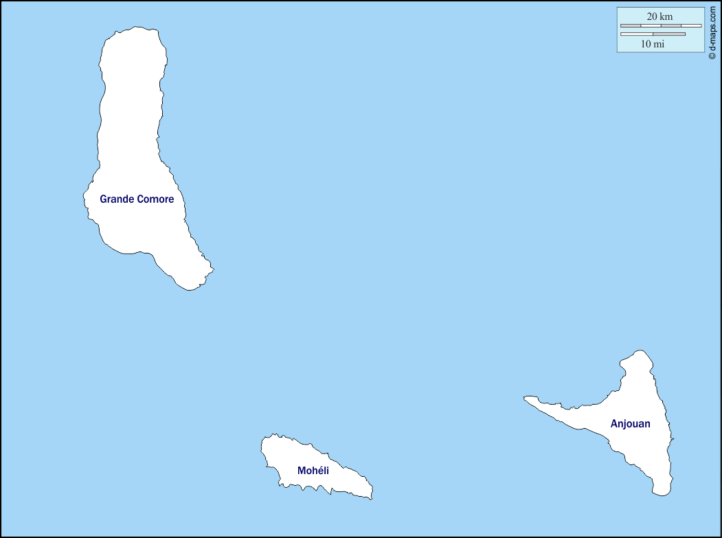 Maps and Locations of Comoros