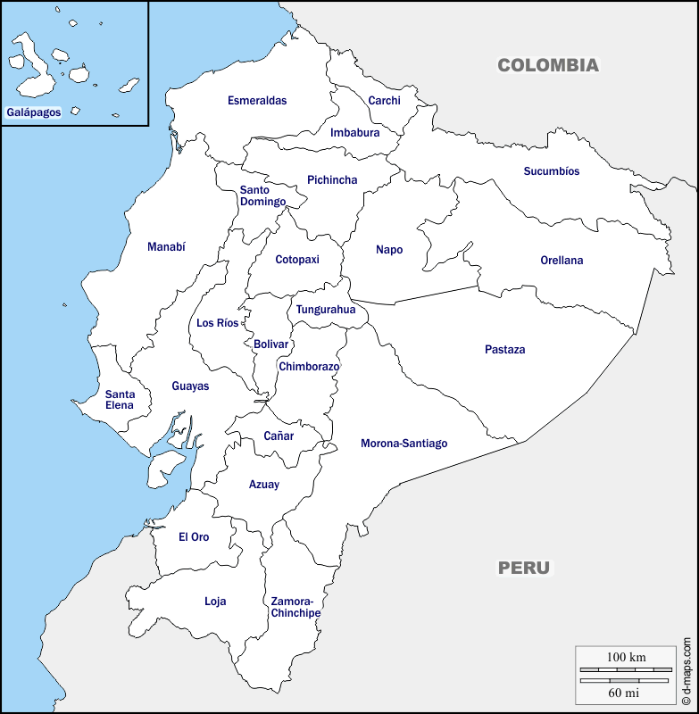 Maps and Locations of Ecuador