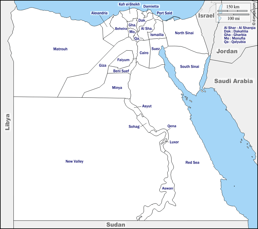 Maps and Locations of Egypt