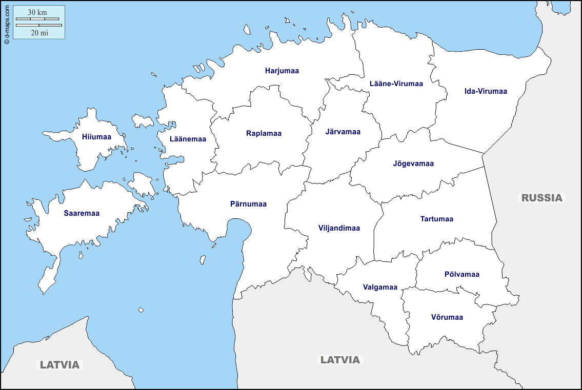 Maps and Locations of Estonia