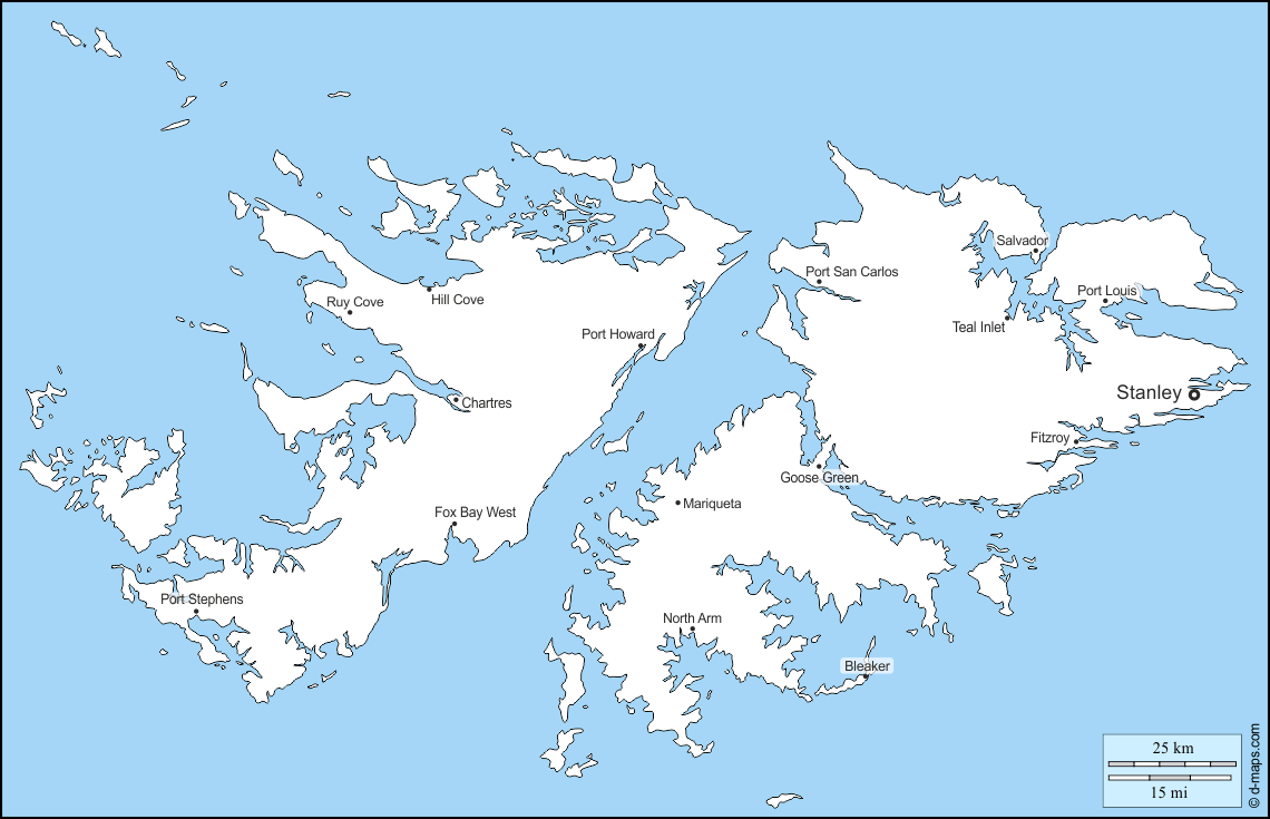 Maps and Locations of Falkland Islands