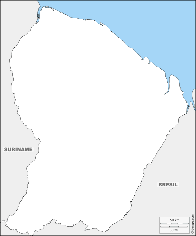 Maps and Locations of French Guiana