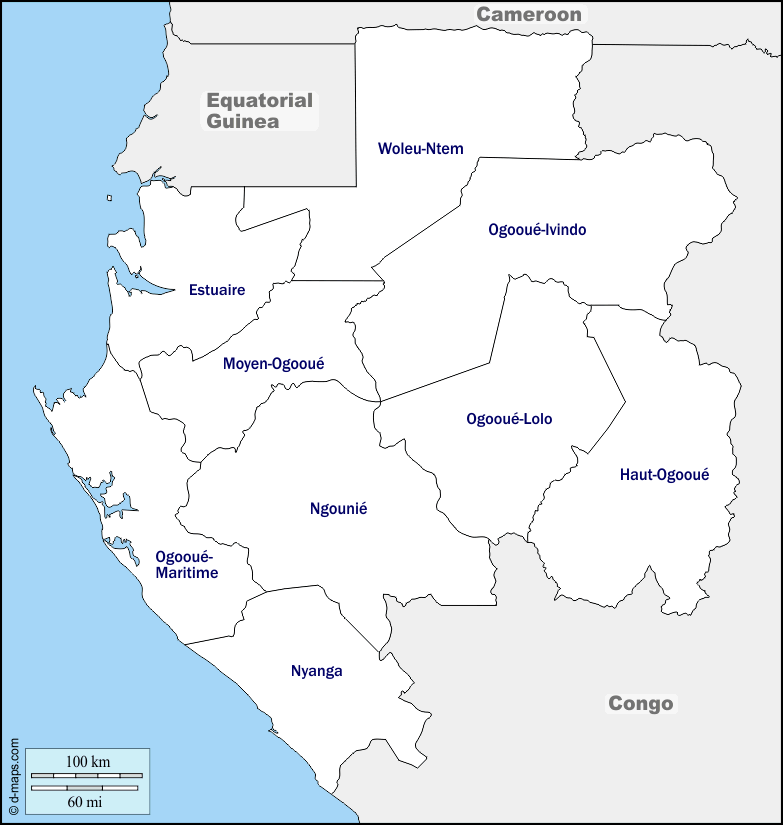 Maps and Locations of Gabon