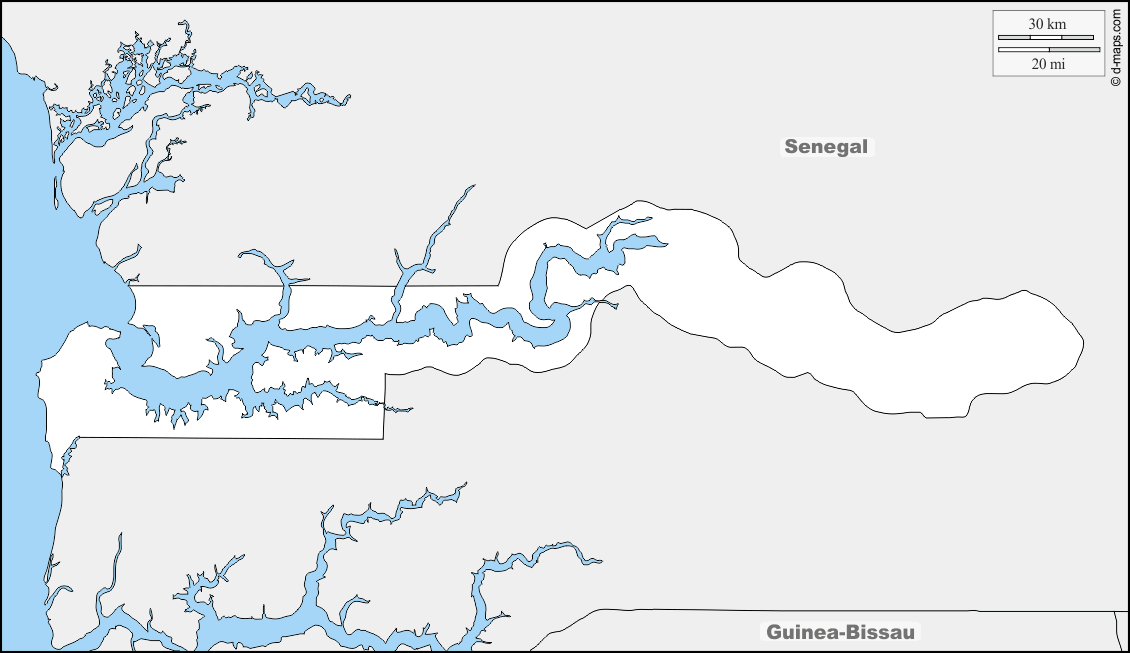Maps and Locations of Gambia