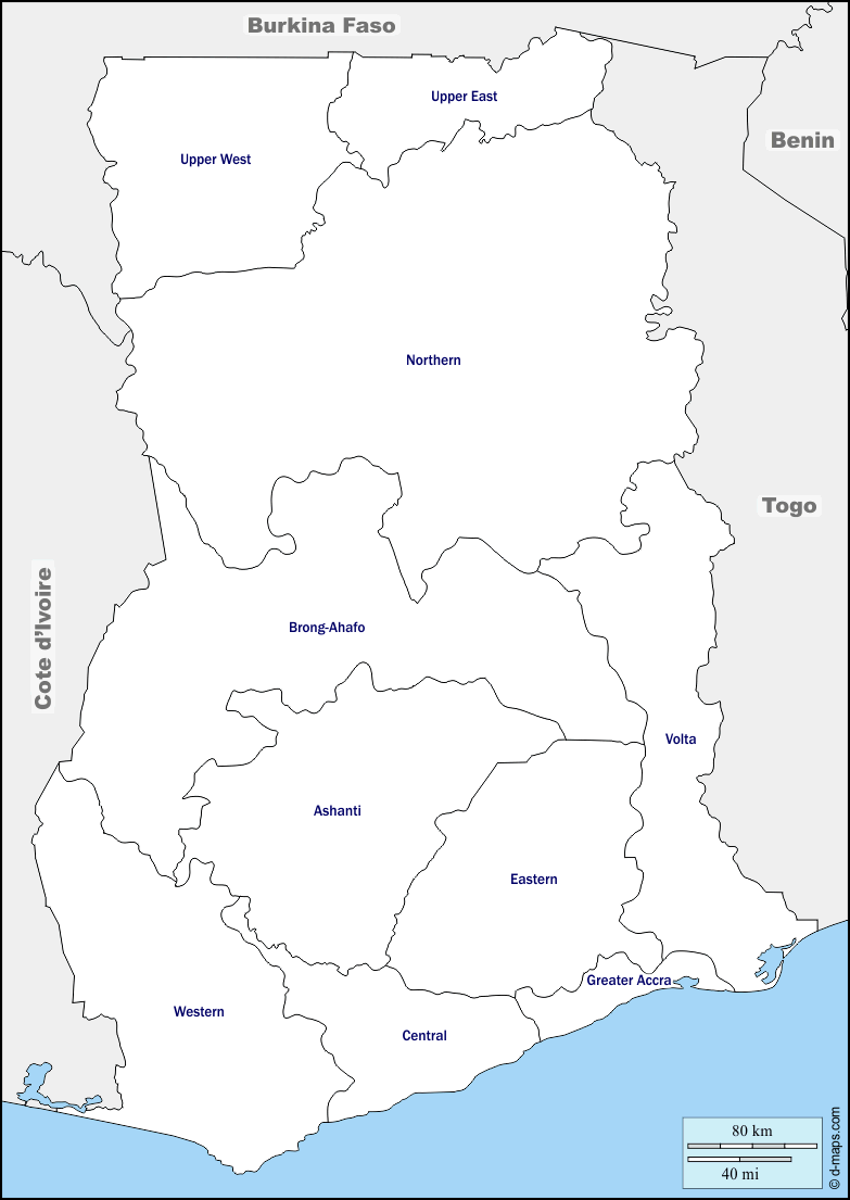 Maps and Locations of Ghana