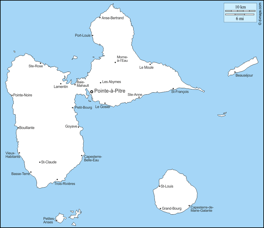 Maps and Locations of Guadeloupe