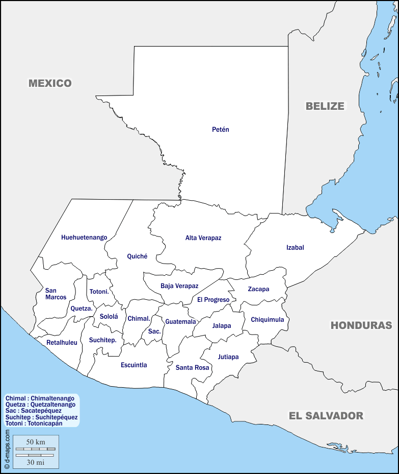 Maps and Locations of Guatemala