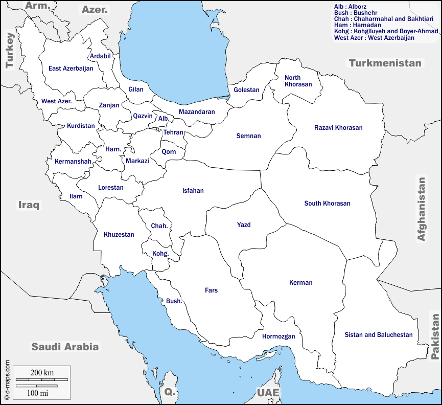 Maps and Locations of Iran