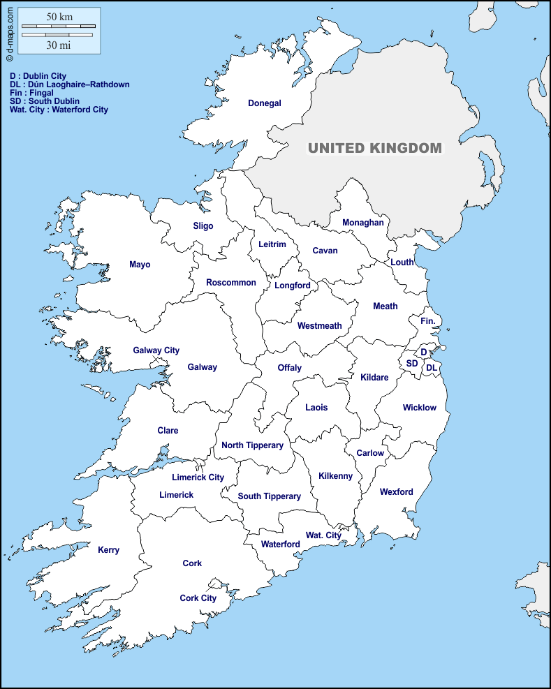Maps and Locations of Ireland