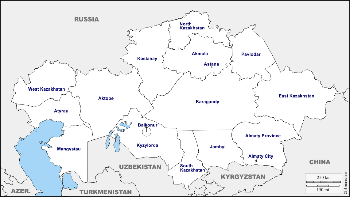 Maps and Locations of Kazakhstan