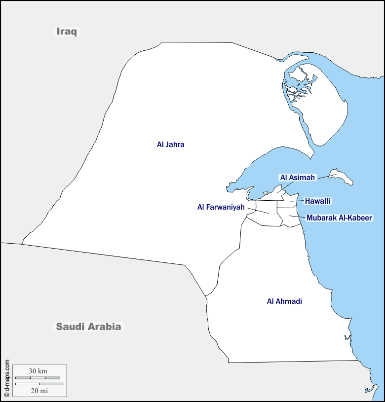 Maps and Locations of Kuwait