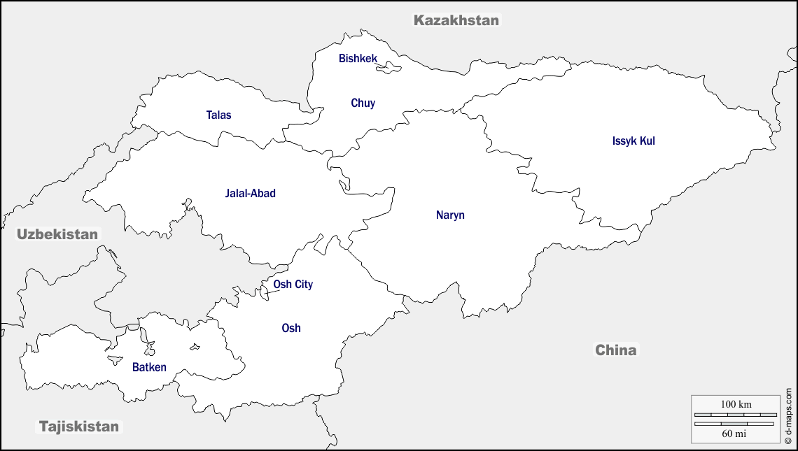 Maps and Locations of Kyrgyzstan