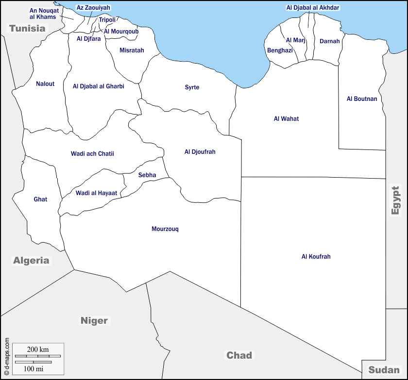Maps and Locations of Libya