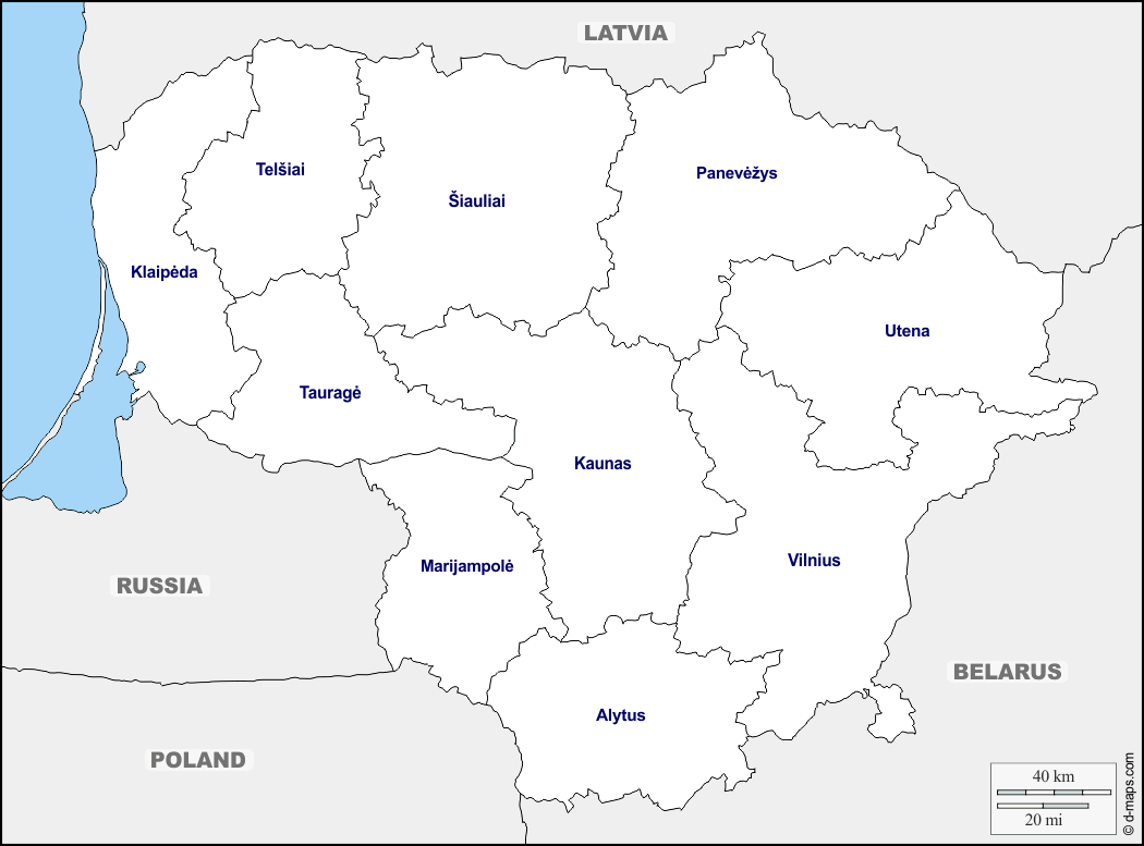 Maps and Locations of Lithuania