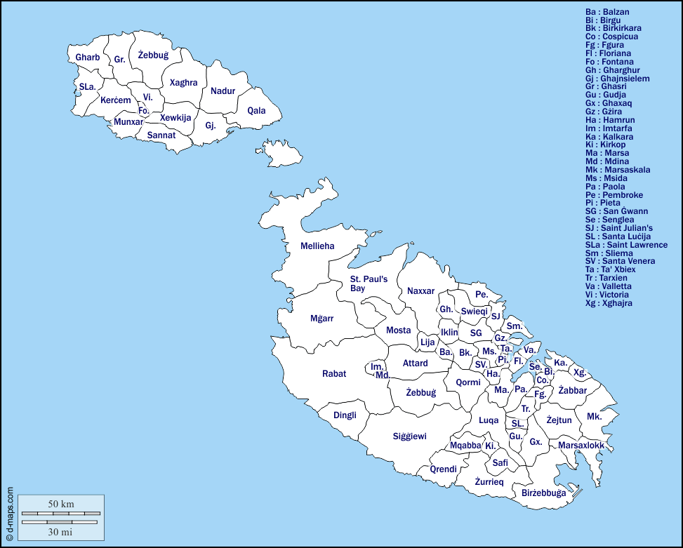 Maps and Locations of Malta