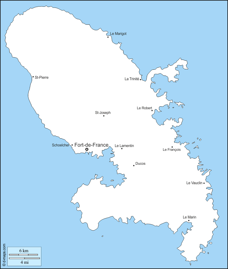 Maps and Locations of Martinique