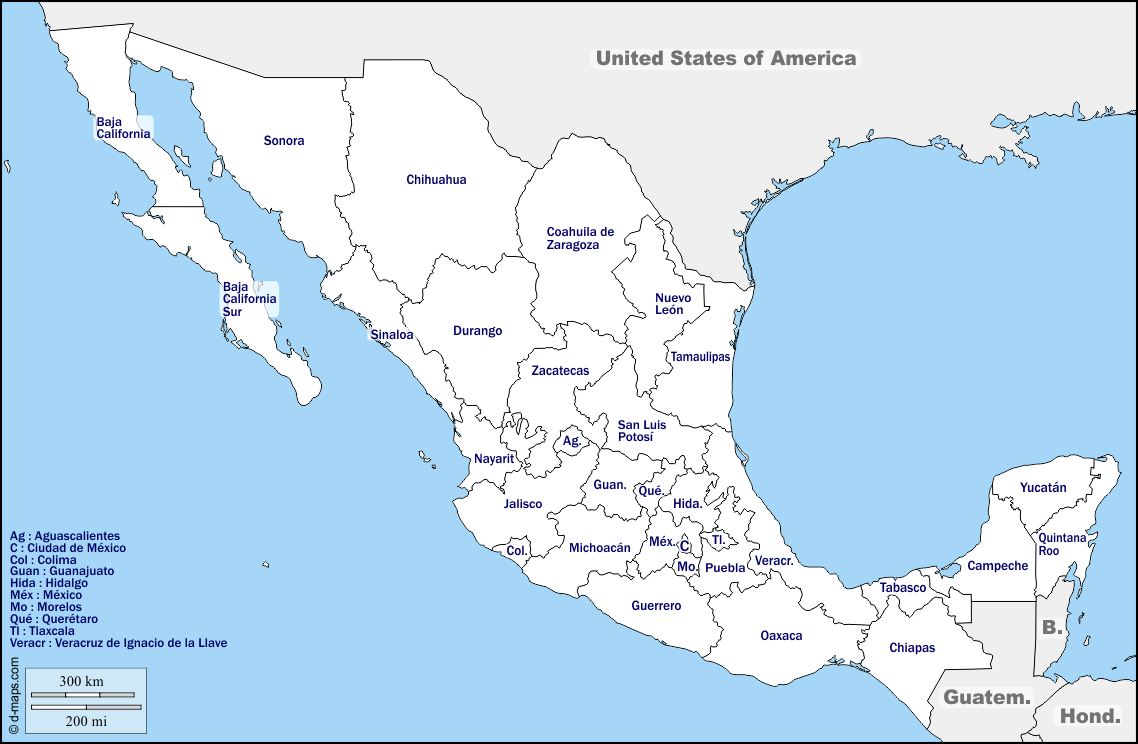 Maps and Locations of Mexico