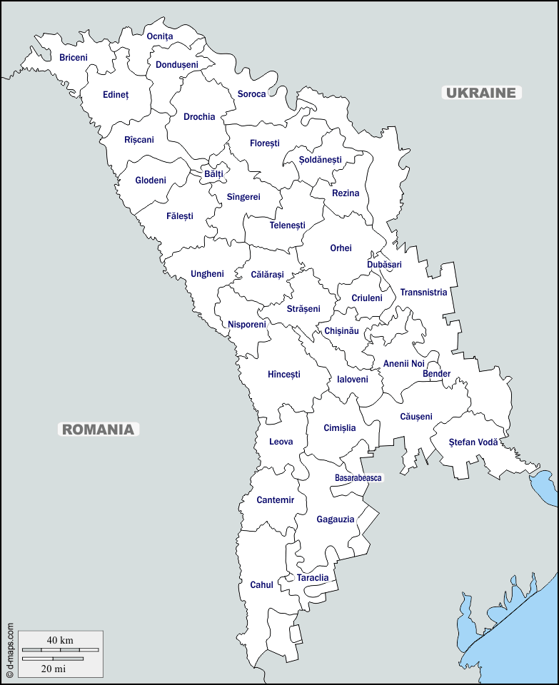 Maps and Locations of Moldova