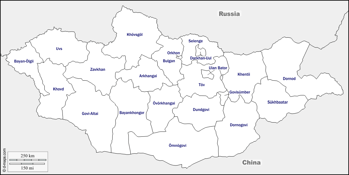 Maps and Locations of Mongolia