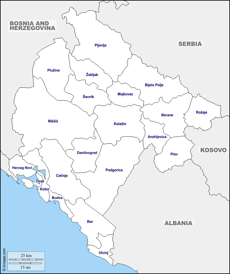 Maps and Locations of Montenegro