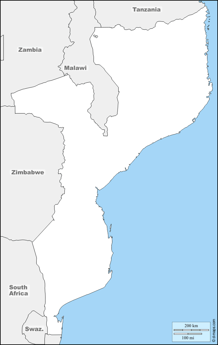 Maps and Locations of Mozambique