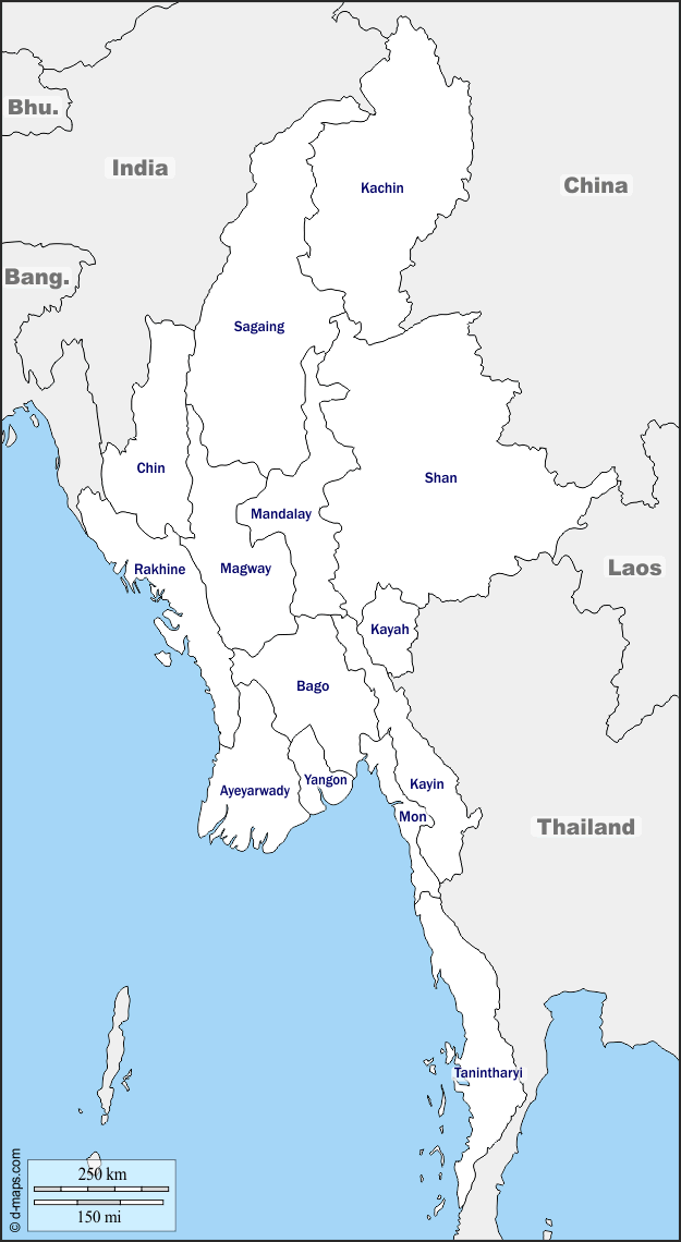 Maps and Locations of Myanmar