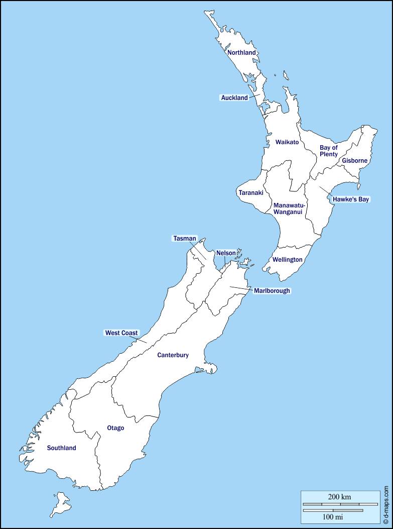 Maps and Locations of New Zealand