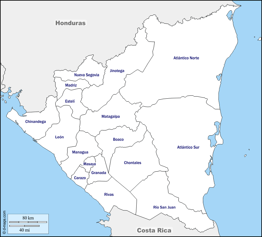 Maps and Locations of Nicaragua