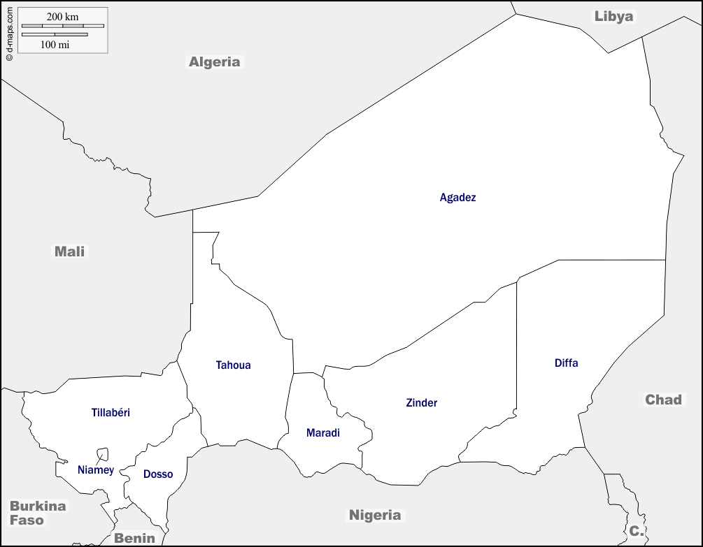 Maps and Locations of Niger