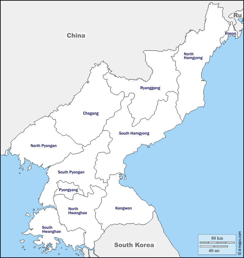 Maps and Locations of North Korea