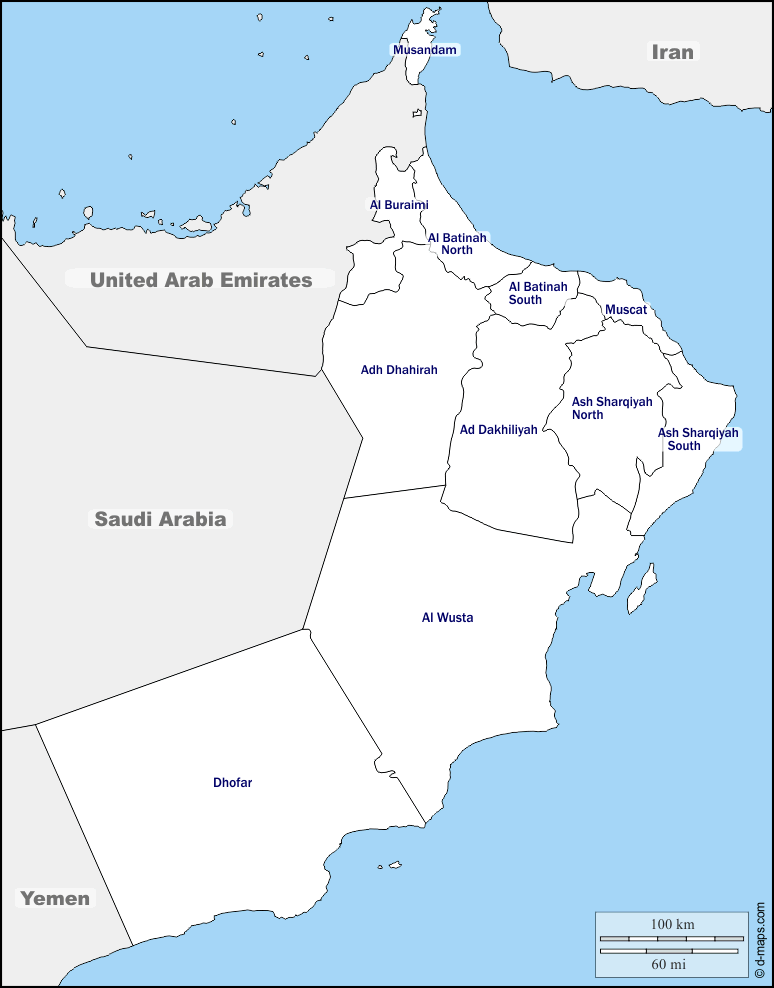 Maps and Locations of Oman