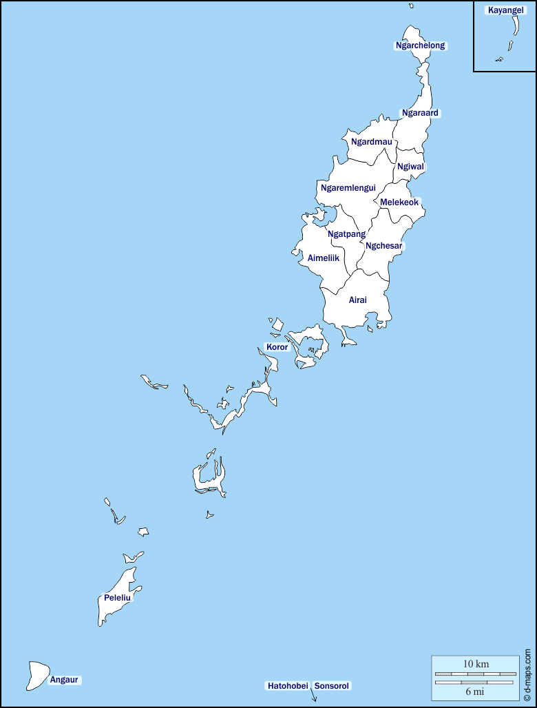 Maps and Locations of Palau