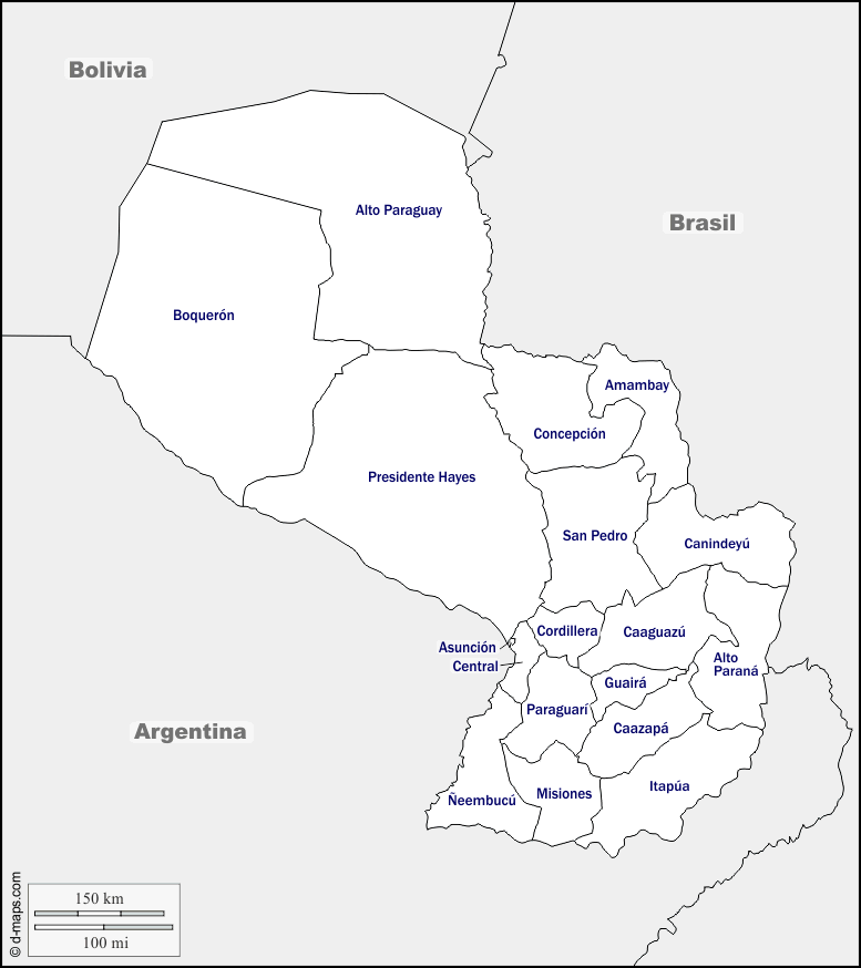 Maps and Locations of Paraguay