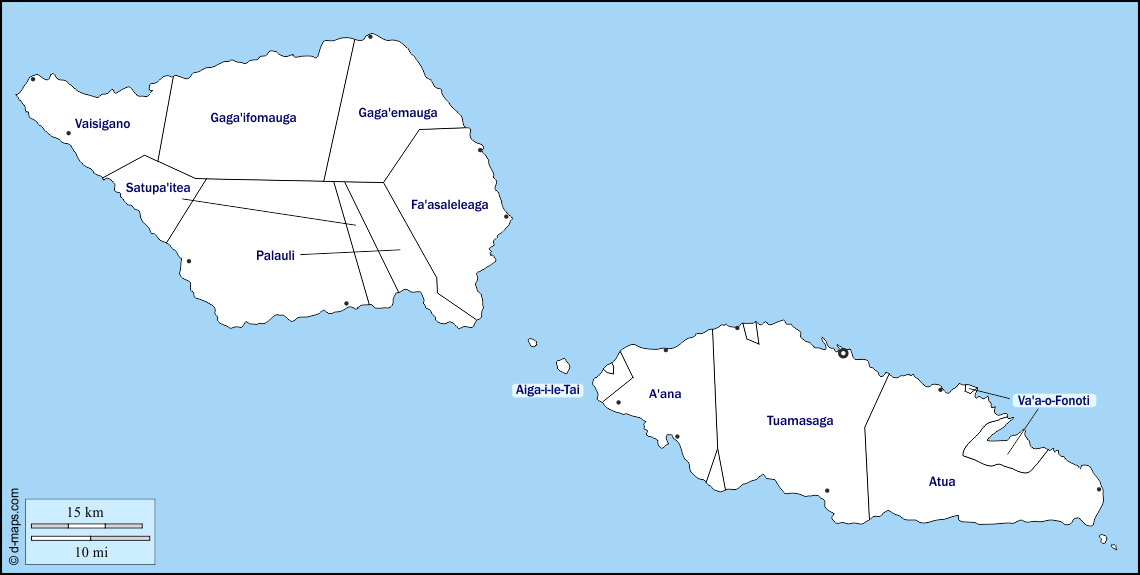 Maps and Locations of Samoa