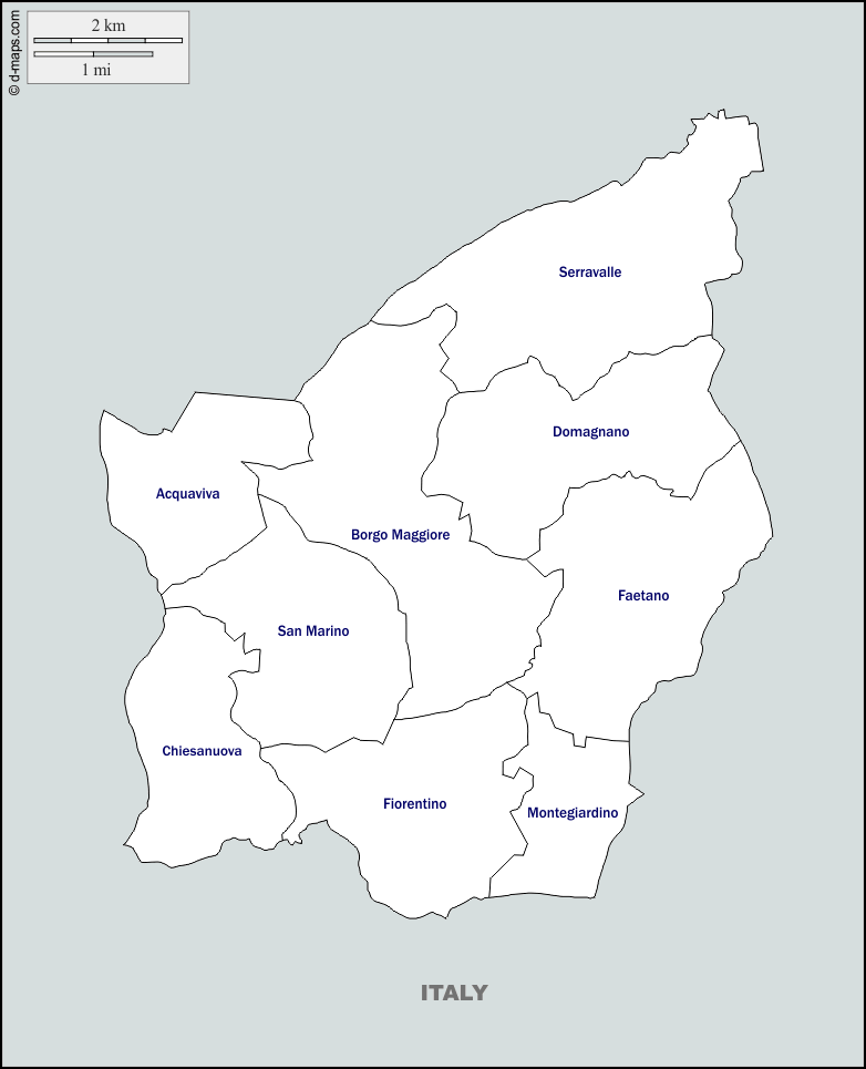 Maps and Locations of San Marino