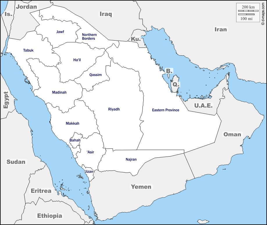 Maps and Locations of Saudi Arabia