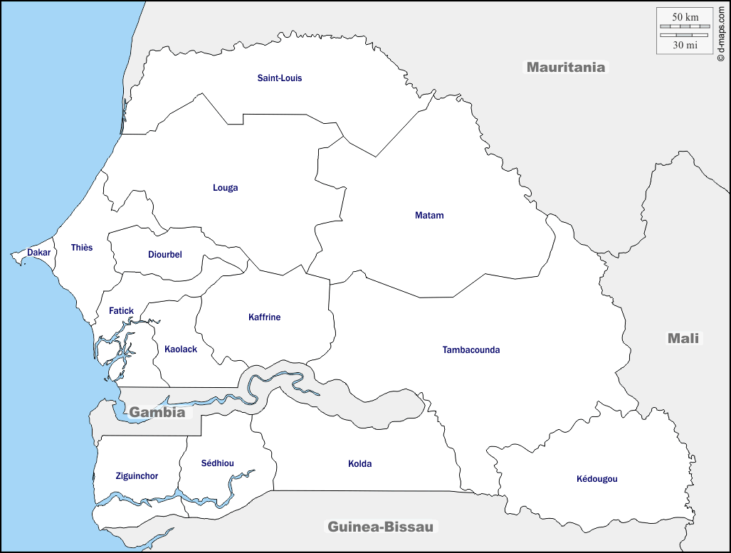 Maps and Locations of Senegal