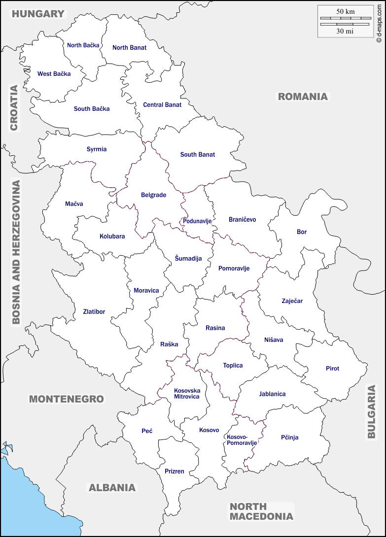 Maps and Locations of Serbia