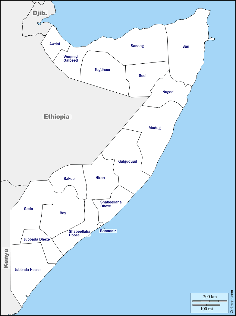 Maps and Locations of Somalia