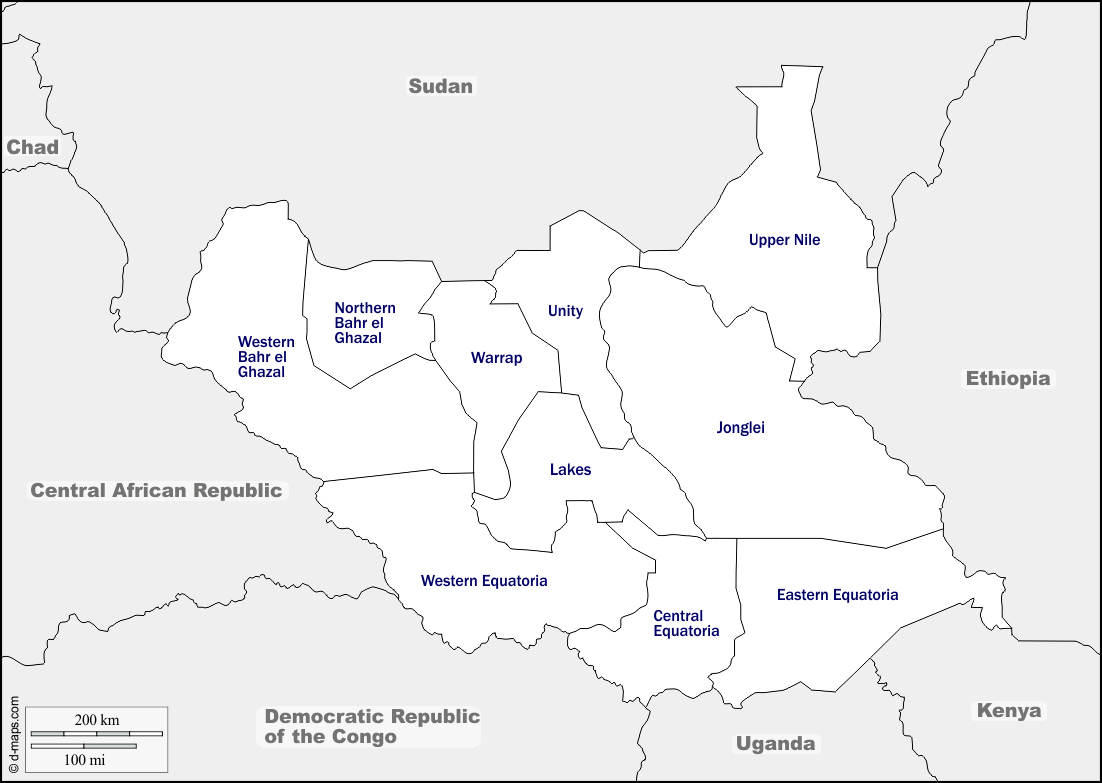 Maps and Locations of South Sudan