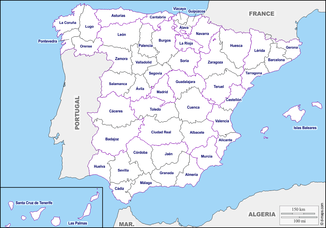 Maps and Locations of Spain