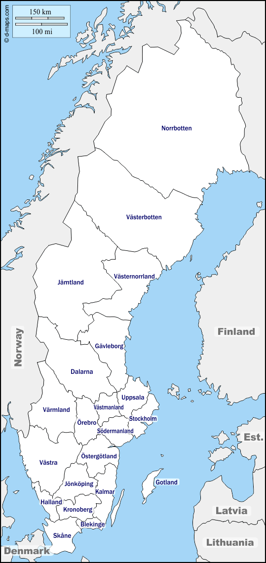 Maps and Locations of Sweden
